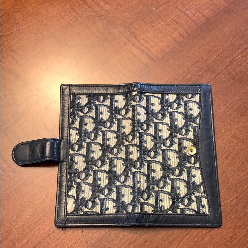 Dior Navy and Cream Monogram Wallet